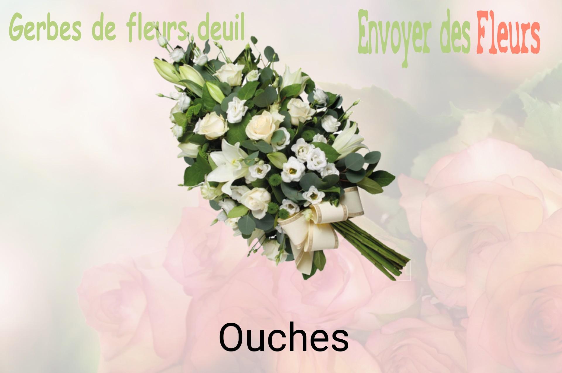 Gerbe de fleurs de deuil livrée à Ouches